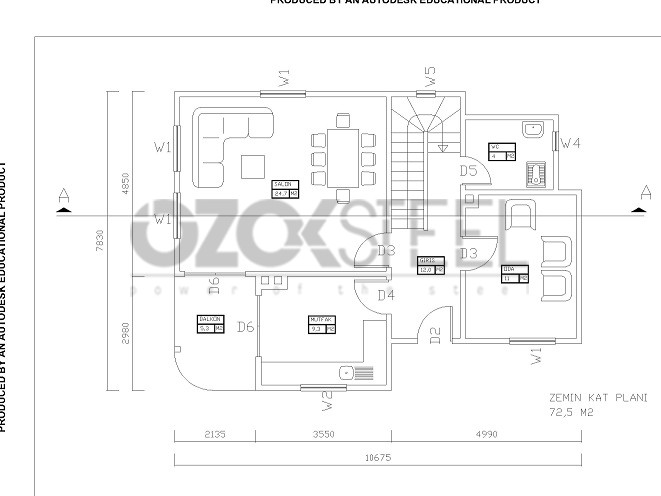 Arhavi Light Steel House  Artvin  145 m²