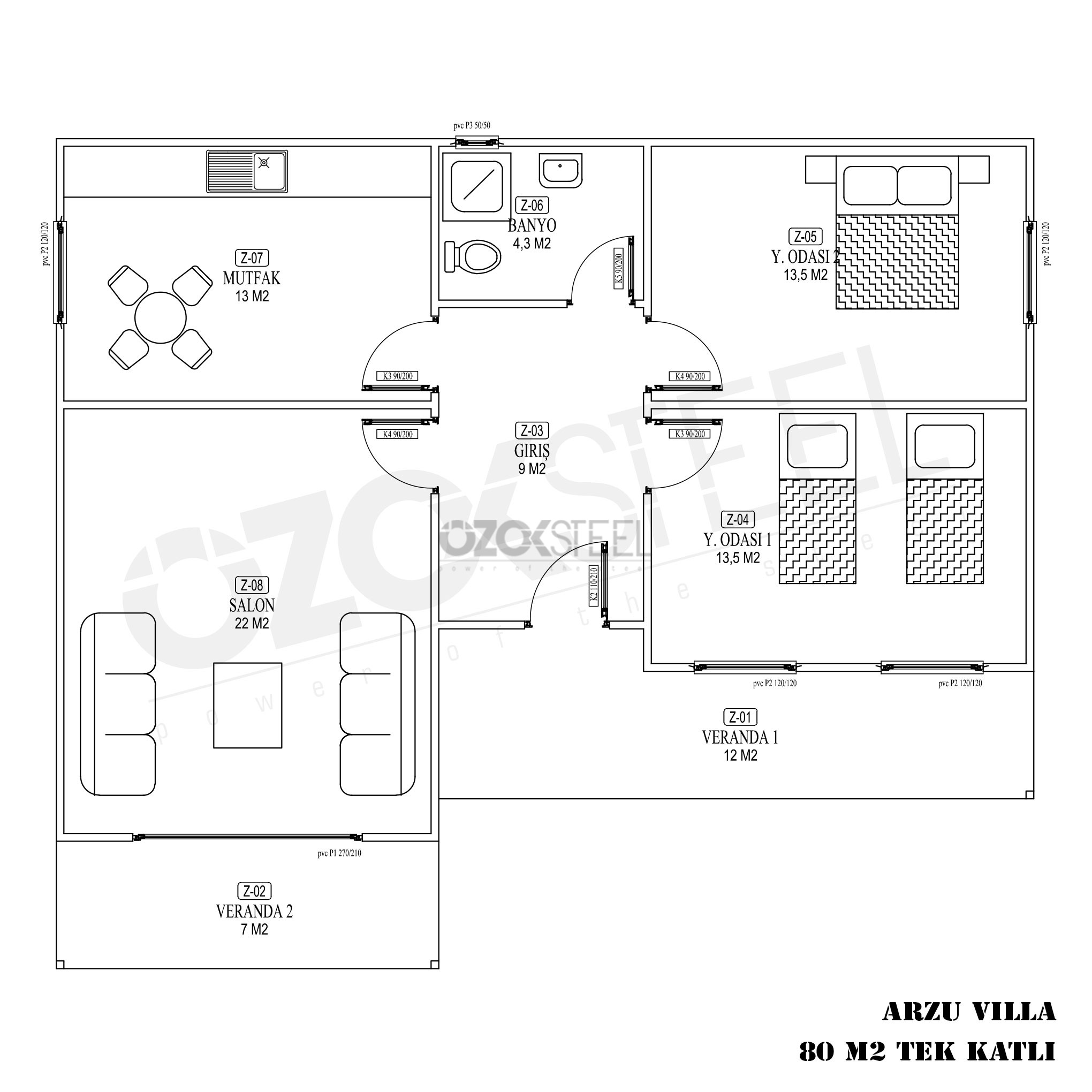 Arzu Light Steel House 80 m²