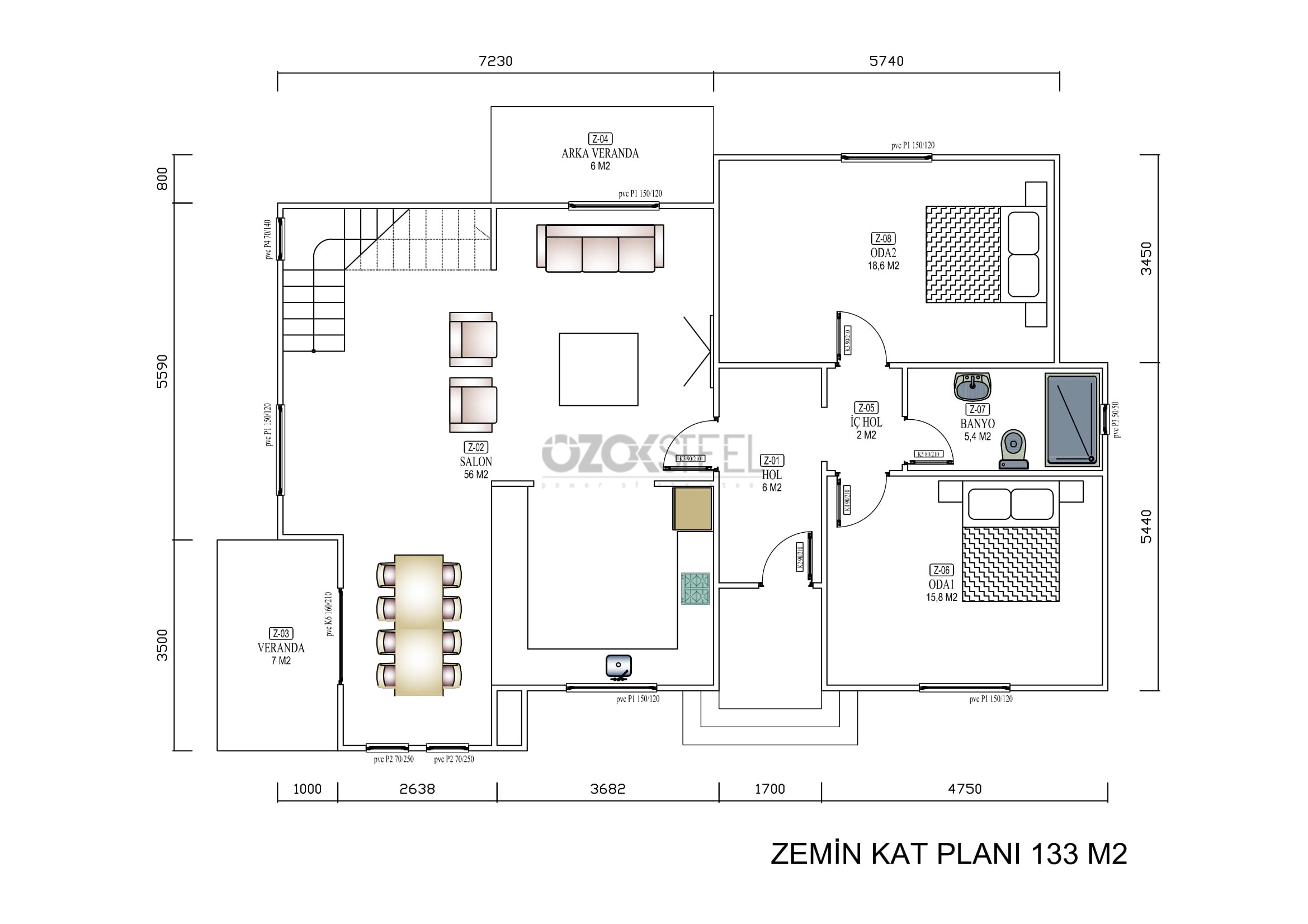 Aygül Light Steel Villa  163 m²