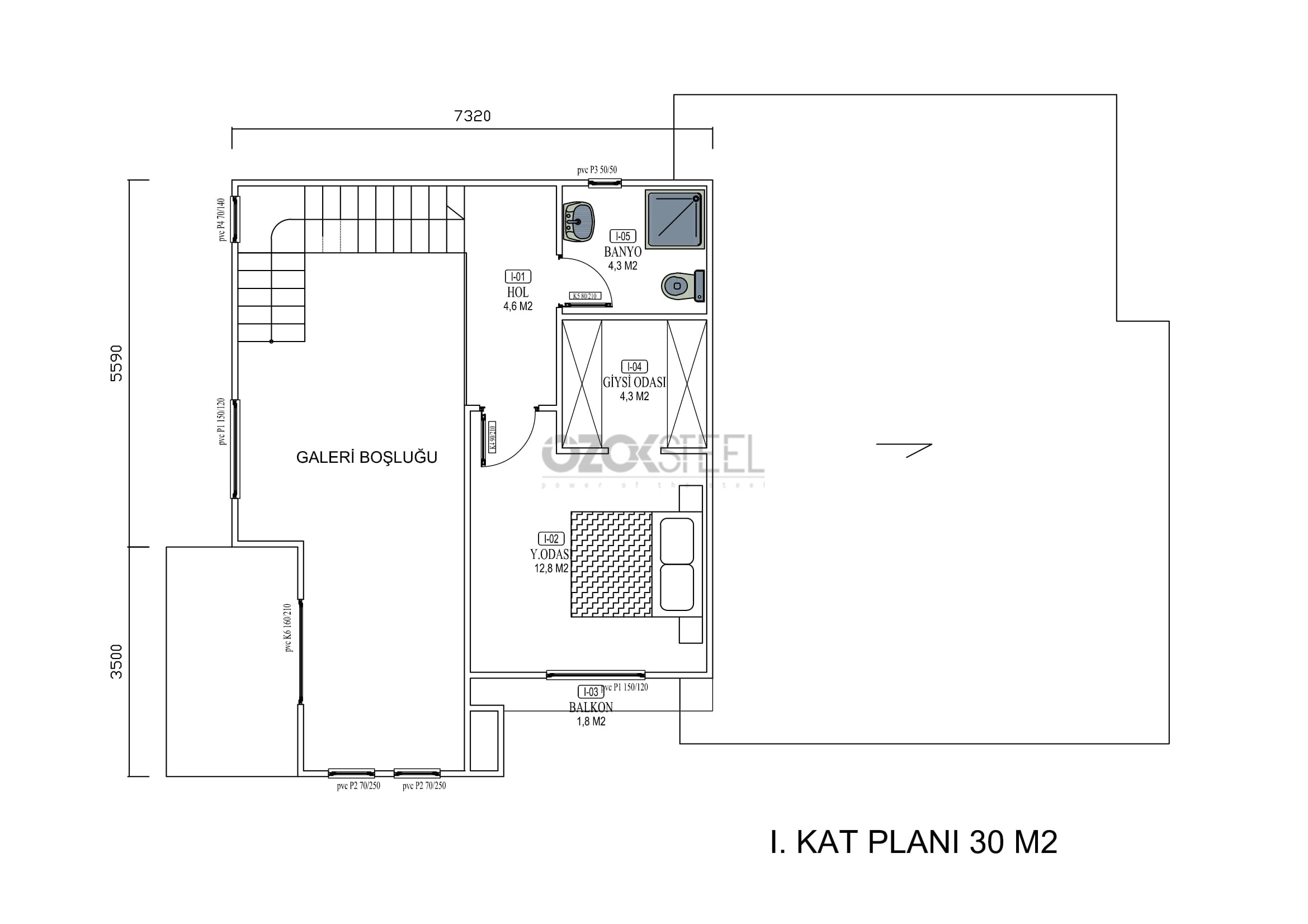 Aygül Light Steel Villa  163 m²