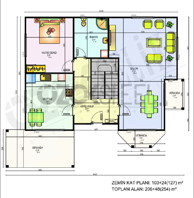 Balcony Light Steel Villa 254 m²