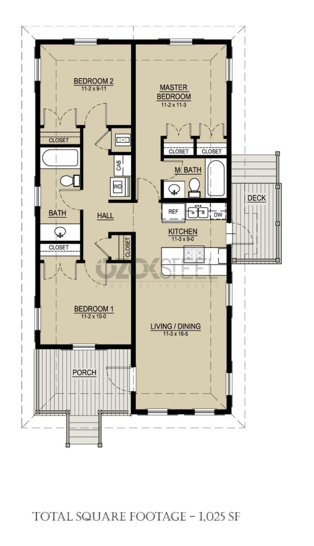 Beyaz Hafif Çelik Villa 120 m² 