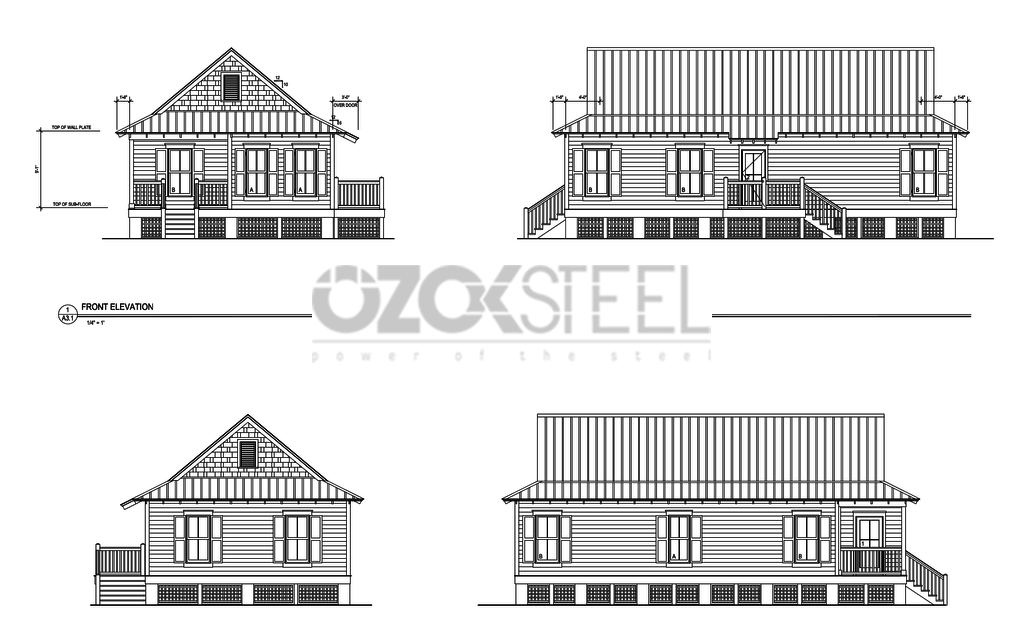 Beyaz Hafif Çelik Villa 120 m² 