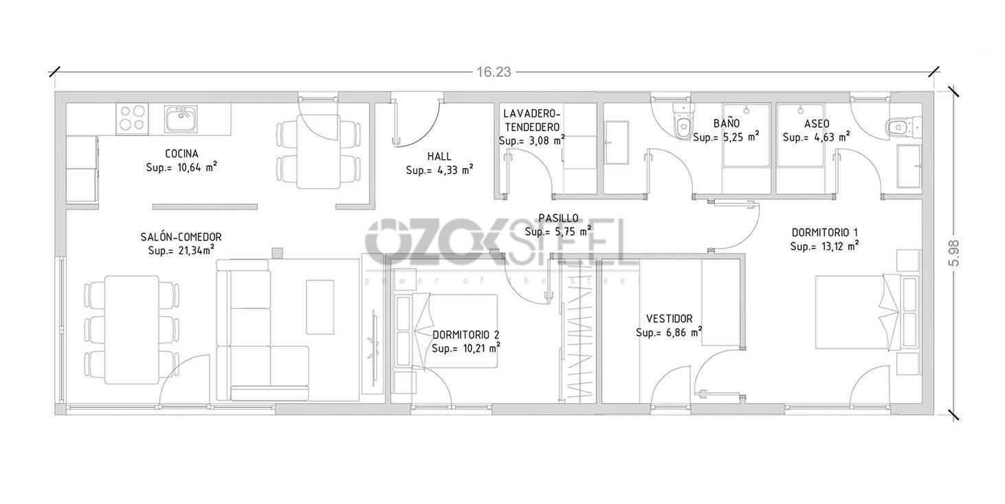 Erdem Light Steel House  100 m²