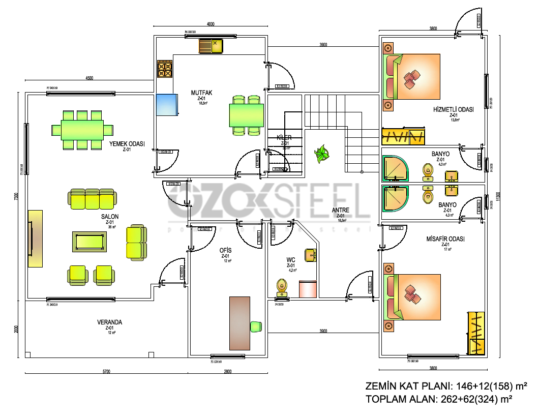 Hisar Light Steel Villa 324 m²