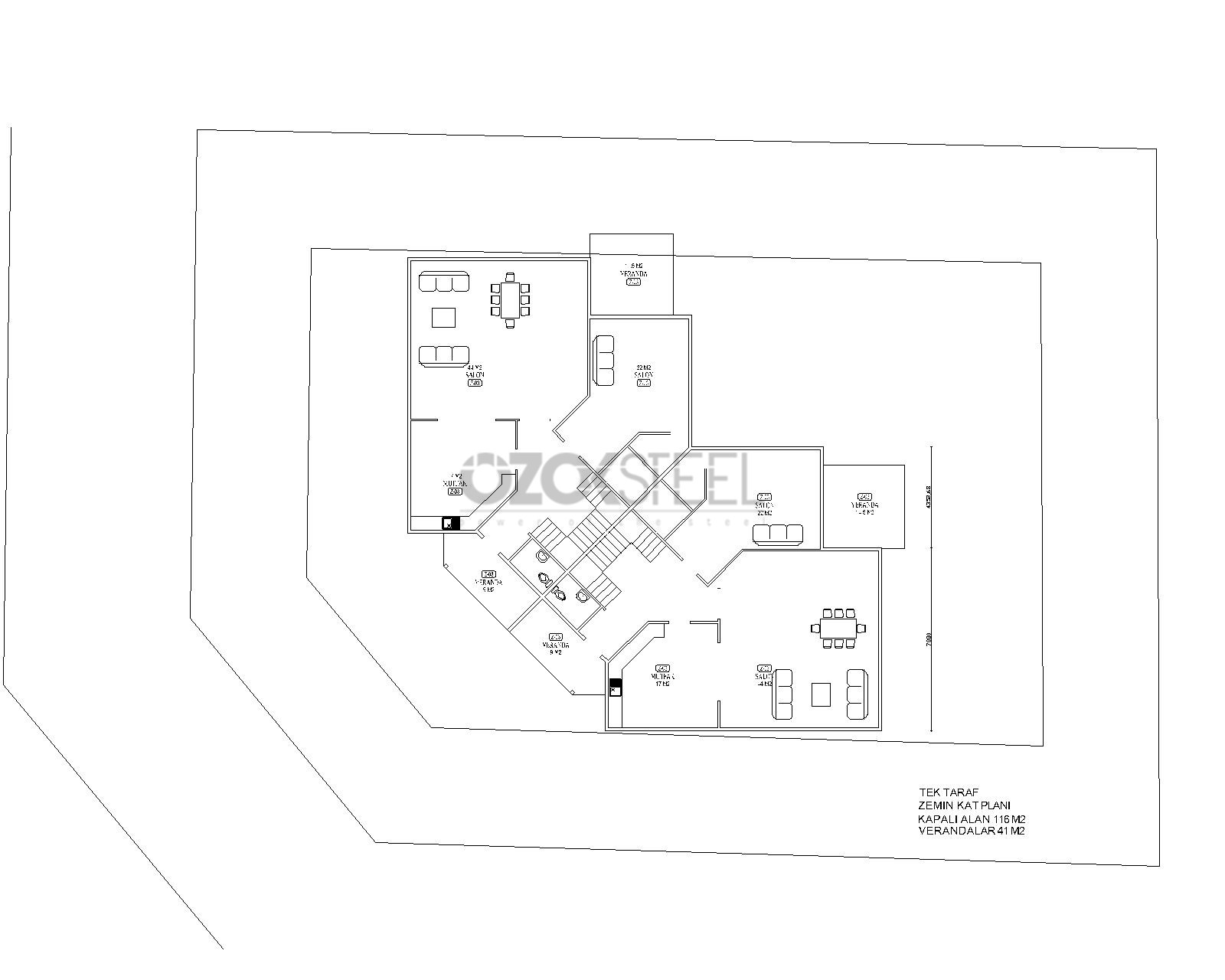 Lemis Light Steel Semi Detached Villa  309 m²