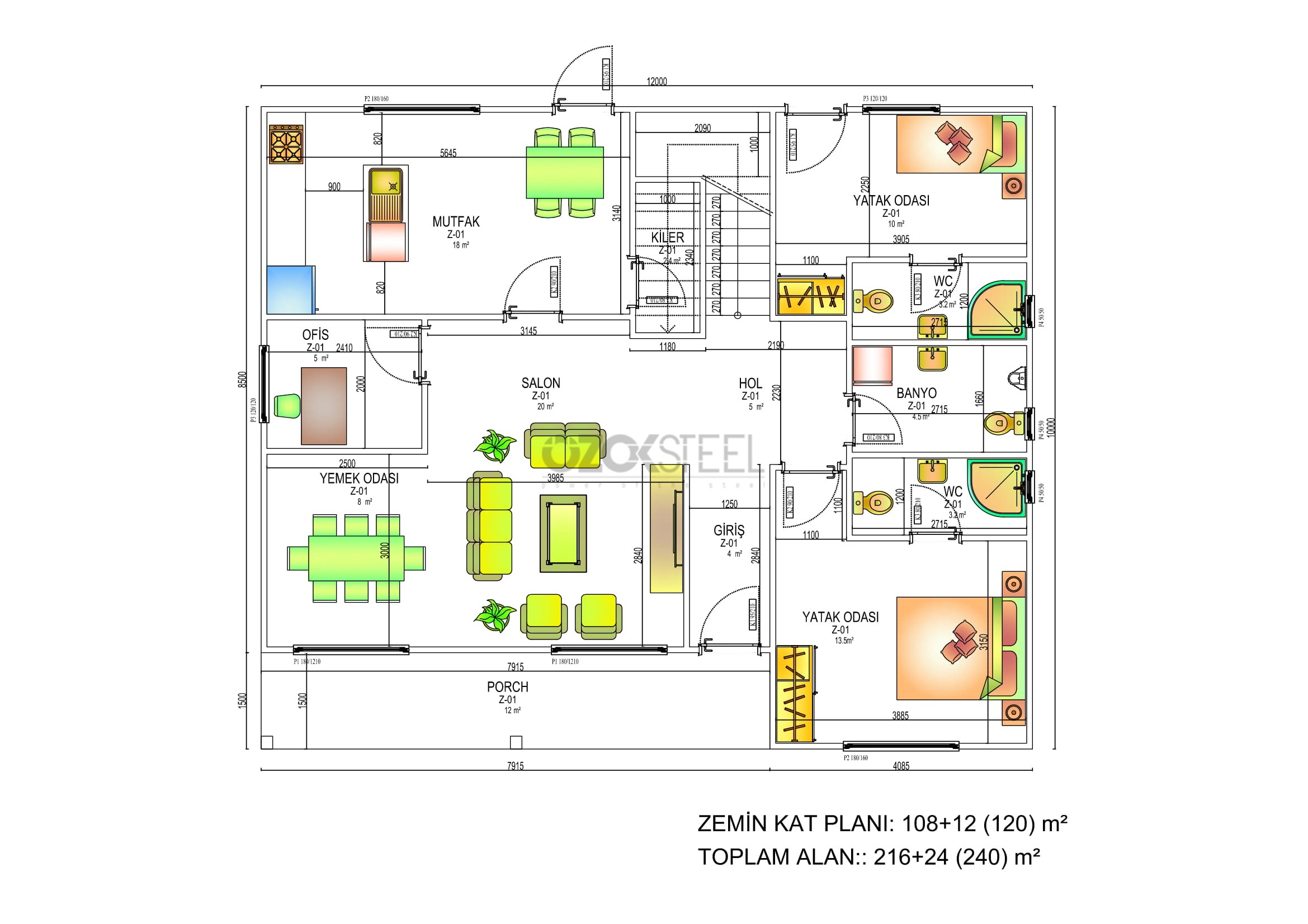 Pınar Light Steel Villa  240 m²