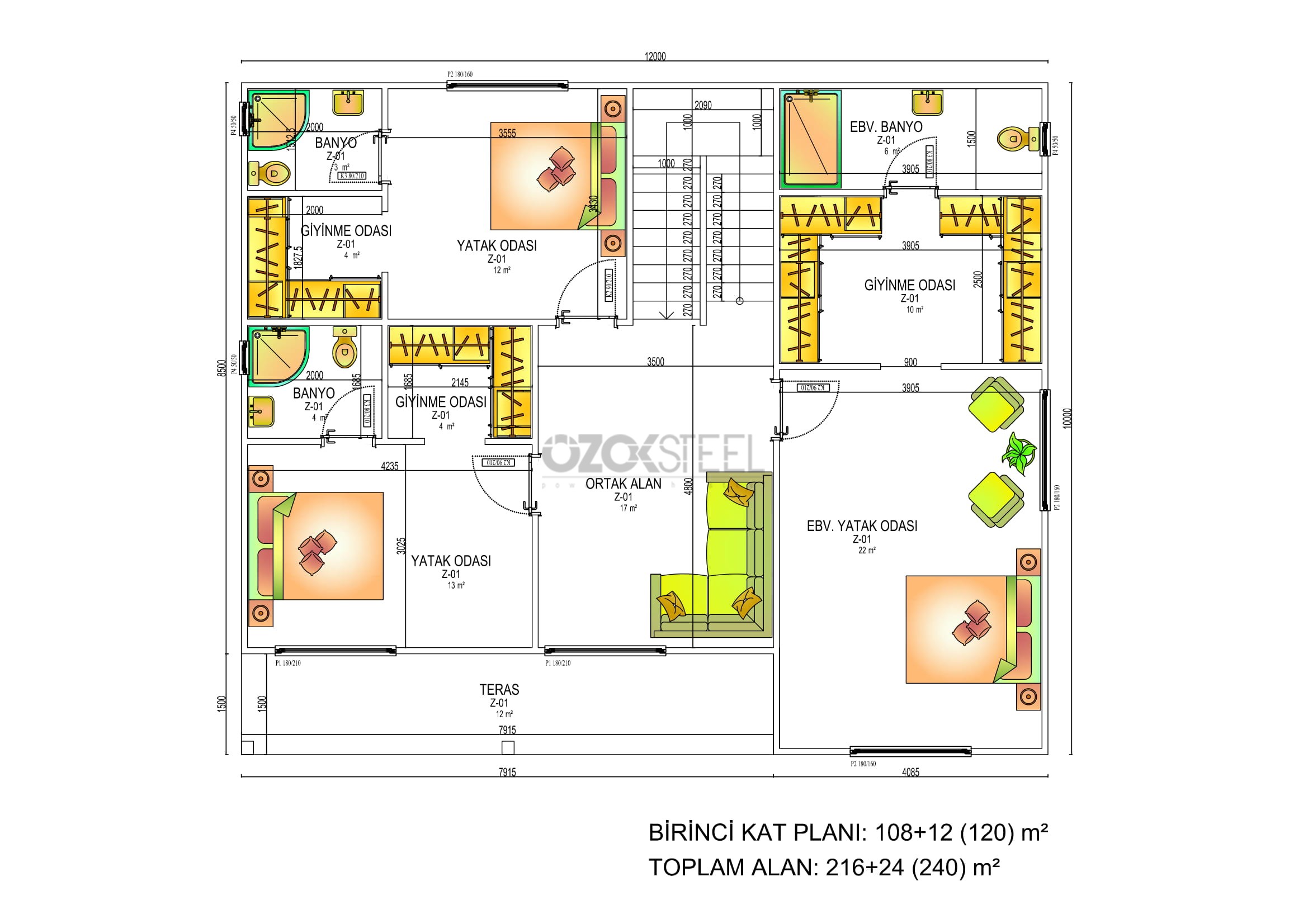 Pınar Light Steel Villa  240 m²