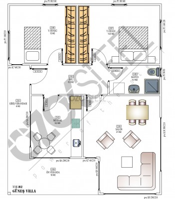 Güneş Stahl Villa 210 m²