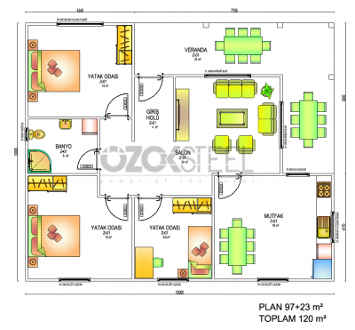 Güneş Stahl Villa 210 m²