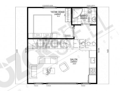Dreieckiges Haus Leichtes Stahlhaus 55 m²