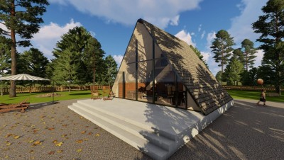 Dreieckiges Haus Leichtes Stahlhaus 55 m²