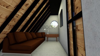 Dreieckiges Haus Leichtes Stahlhaus 105 (ohne Balkon) 93 m² (mit Balkon)