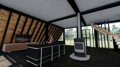 Dreieckiges Haus Leichtes Stahlhaus 105 (ohne Balkon) 93 m² (mit Balkon)