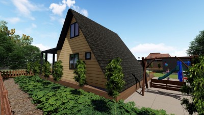 Dreieckiges Haus Leichtes Stahlhaus 105 (ohne Balkon) 93 m² (mit Balkon)