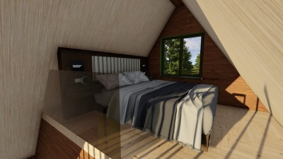 Dreieckiges Haus Leichtes Stahlhaus 105 (ohne Balkon) 93 m² (mit Balkon)