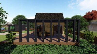 Dreieckiges Haus Leichtes Stahlhaus 105 (ohne Balkon) 93 m² (mit Balkon)