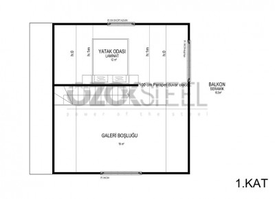 Dreieckiges Haus Leichtes Stahlhaus 105 (ohne Balkon) 93 m² (mit Balkon)