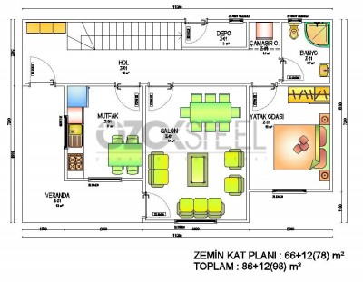 Uzay Leichtes Stahlhaus 98 m²