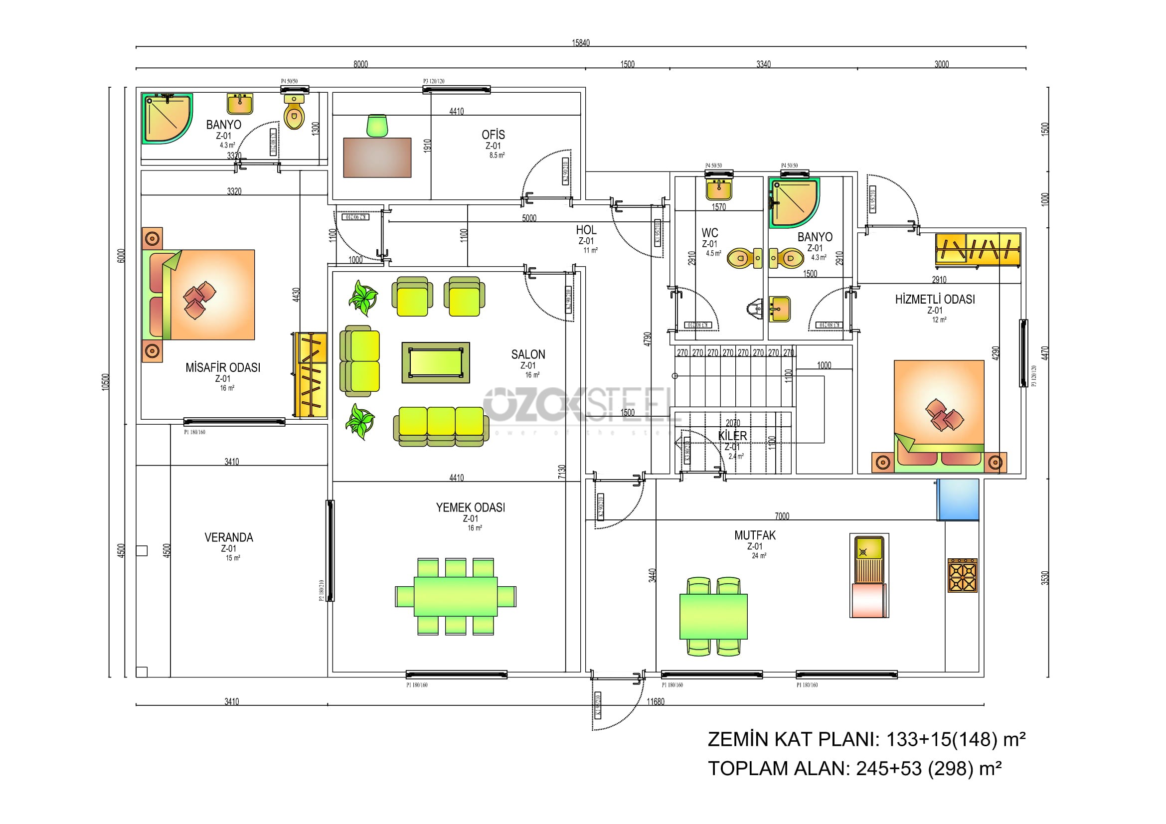 Ufuk Light Steel Villa  298 m²