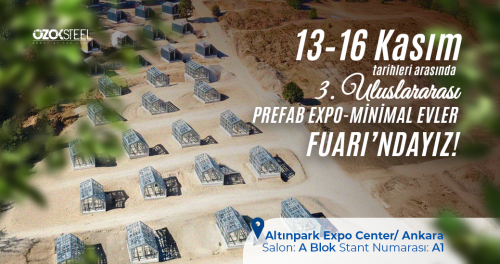 13–16 Kasım’da Ankara Prefab Expo – Minimal Evler Fuarı’nda yerimizi alıyoruz!