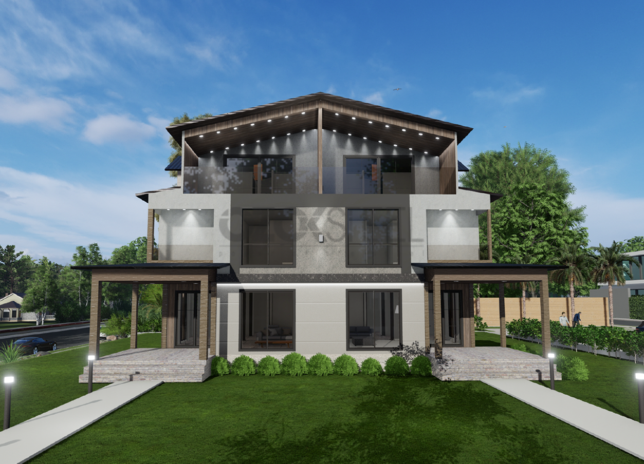 Ayışığı İkiz Hafif Çelik Villa - 469 m² - Üç Katlı 