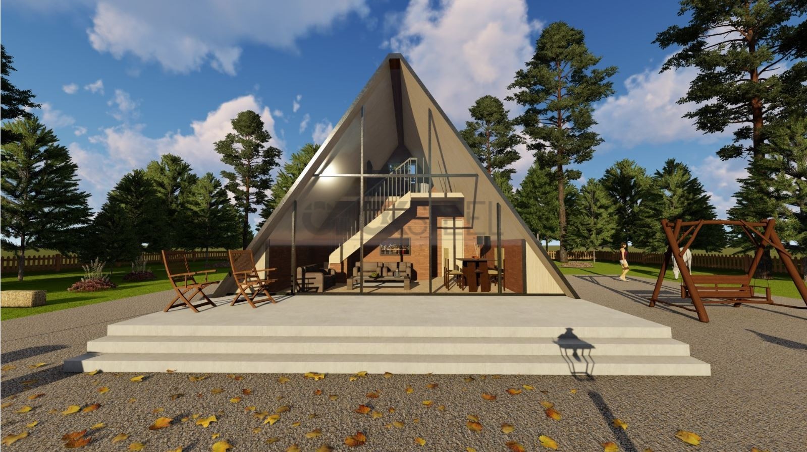 Triangle House Light Steel House 55 m²